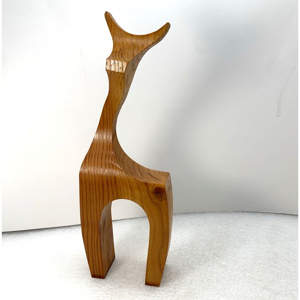 Handmade Wood‎ Giraffe Figurine 10" Rustic Folk Art Sculpture Russell Davis